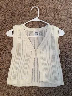 Princess Polly Cream Open Knit Sleeveless Vest